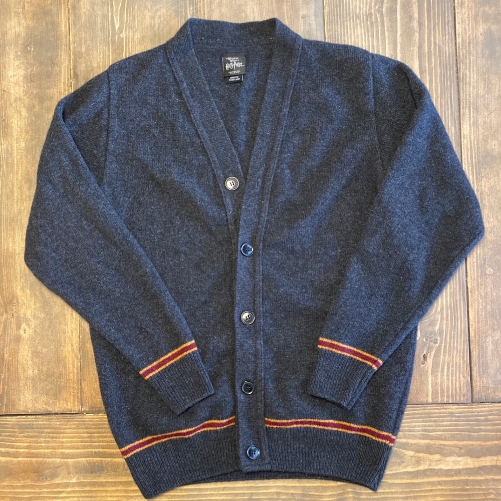 Harry Potter Gryffindor Cardigan Universal Studios Wool Blend Grey Scotland